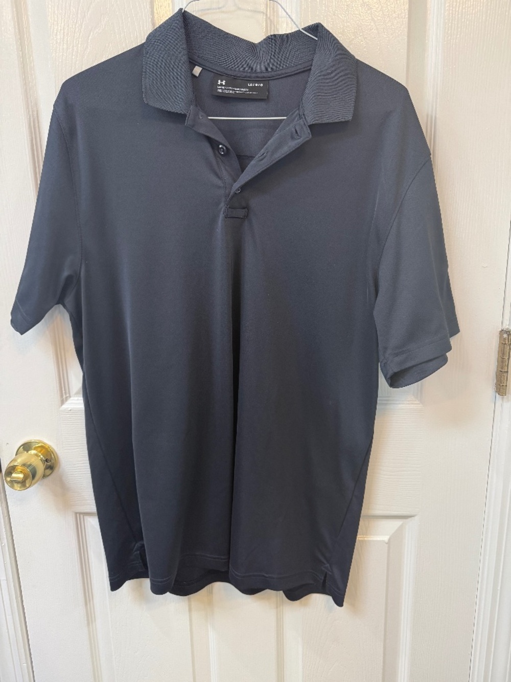 Men's Under Armour Black Short Sleeve Shirt with Collar - Large Loose Fit